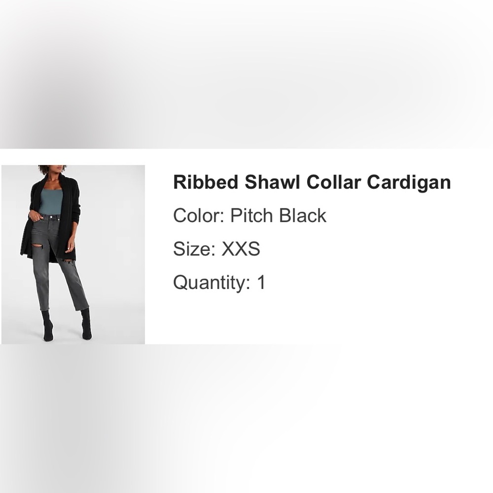 Express Ribbed Shawl Collar Cardigan - Picture 5 of 5